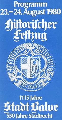 Deckblatt des historischen Festzugs 1980